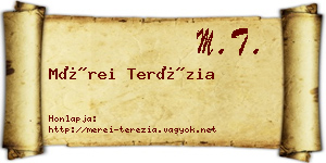 Mérei Terézia névjegykártya